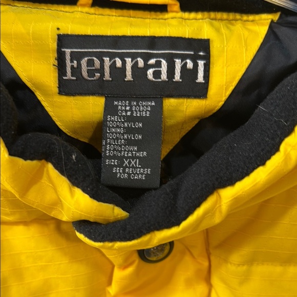 RARE, Ferrari, Yellow, Goose Down, Sleeveless Puffer Vest for Men, Size XXL - Picture 2 of 12